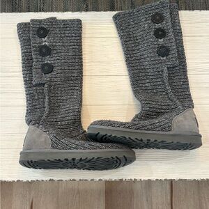 Gray Knit UGG Boots